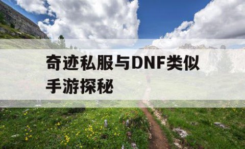 奇迹私服与DNF类似手游探秘
