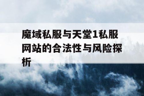 魔域私服与天堂1私服网站的合法性与风险探析