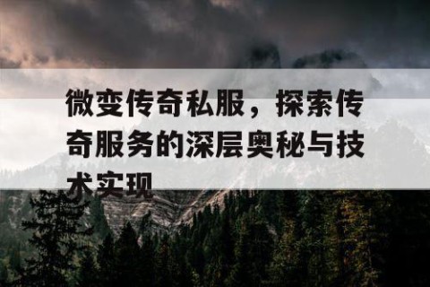 微变传奇私服，探索传奇服务的深层奥秘与技术实现