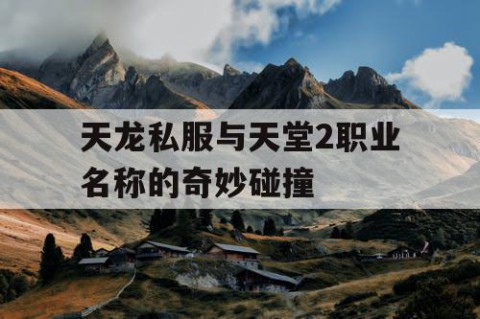 天龙私服与天堂2职业名称的奇妙碰撞