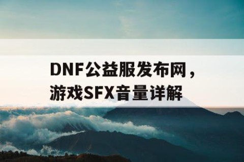 DNF公益服发布网，游戏SFX音量详解
