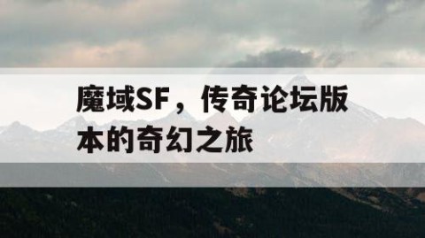 魔域SF，传奇论坛版本的奇幻之旅