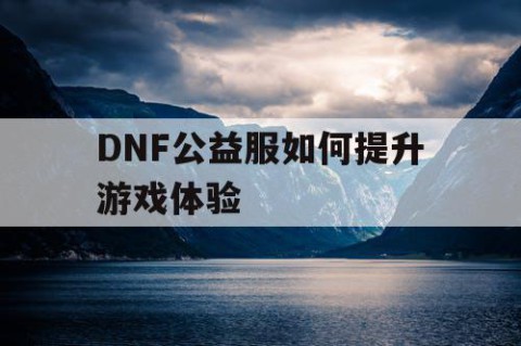 DNF公益服如何提升游戏体验