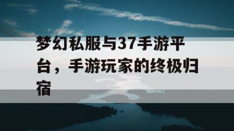 梦幻私服与37手游平台，手游玩家的终极归宿