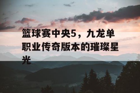 篮球赛中央5，九龙单职业传奇版本的璀璨星光