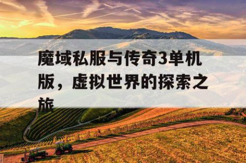 魔域私服与传奇3单机版，虚拟世界的探索之旅