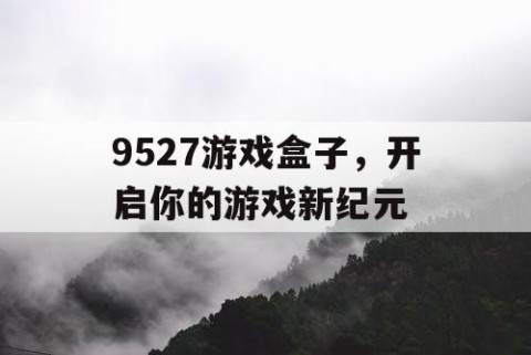 9527游戏盒子，开启你的游戏新纪元