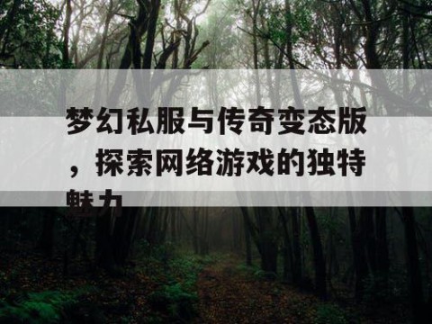 梦幻私服与传奇变态版，探索网络游戏的独特魅力