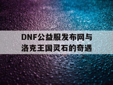 DNF公益服发布网与洛克王国灵石的奇遇