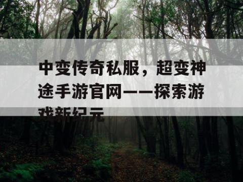 中变传奇私服，超变神途手游官网——探索游戏新纪元