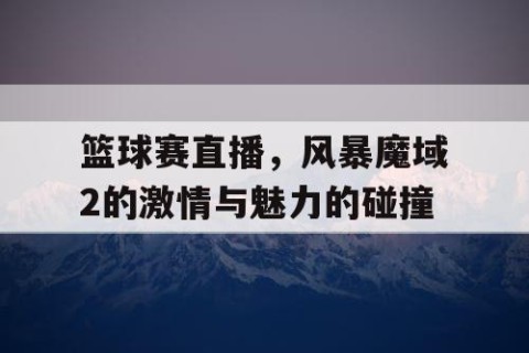 篮球赛直播,风暴魔域2的激情与魅力的碰撞