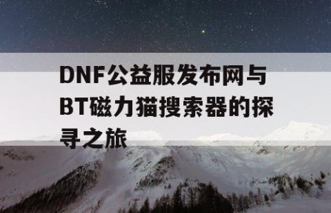 DNF公益服发布网与BT磁力猫搜索器的探寻之旅