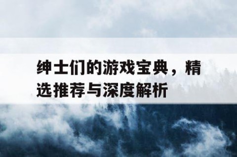 绅士们的游戏宝典，精选推荐与深度解析