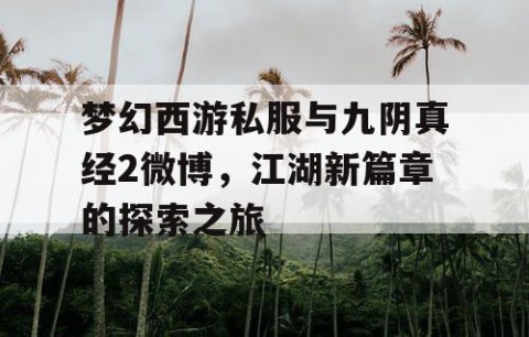 梦幻西游私服与九阴真经2微博，江湖新篇章的探索之旅