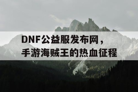 DNF公益服发布网，手游海贼王的热血征程