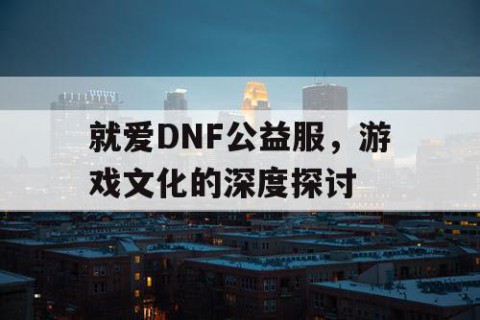 就爱DNF公益服，游戏文化的深度探讨