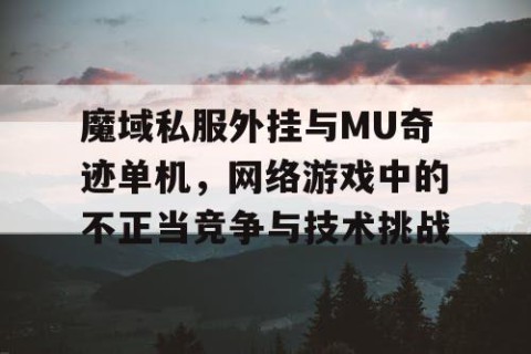魔域私服外挂与MU奇迹单机，网络游戏中的不正当竞争与技术挑战