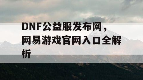 DNF公益服发布网，网易游戏官网入口全解析