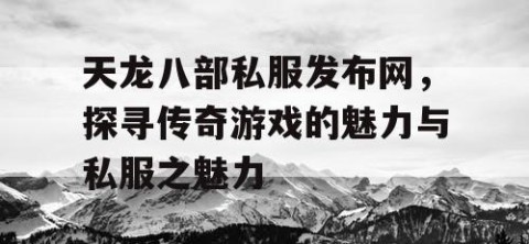 天龙八部私服发布网，探寻传奇游戏的魅力与私服之魅力