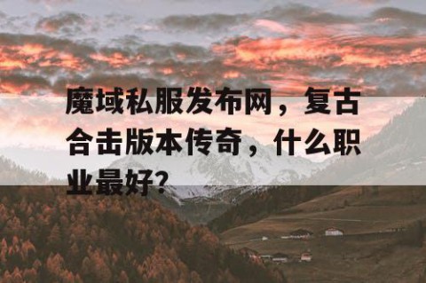 魔域私服发布网，复古合击版本传奇，什么职业最好？