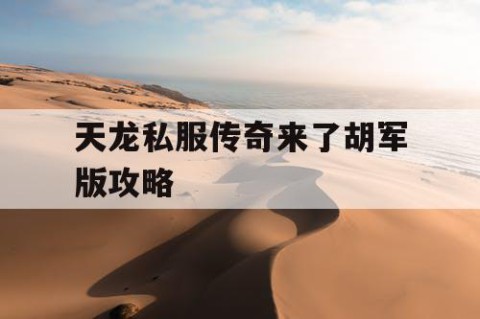 天龙私服传奇来了胡军版攻略