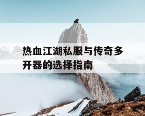 热血江湖私服与传奇多开器的选择指南
