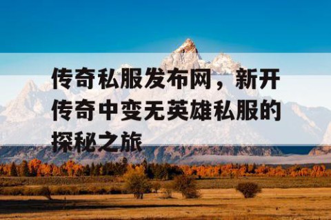 传奇私服发布网,新开传奇中变无英雄私服的探秘之旅