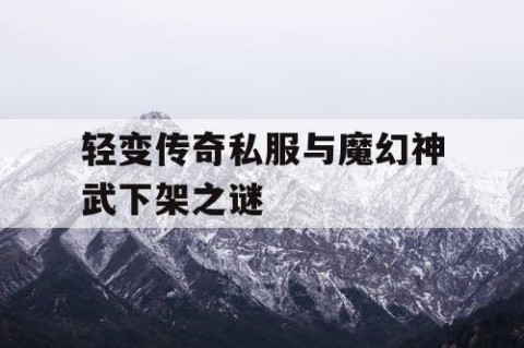 轻变传奇私服与魔幻神武下架之谜