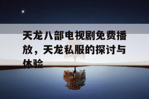 天龙八部电视剧免费播放，天龙私服的探讨与体验