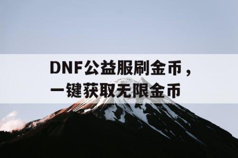 DNF公益服刷金币，一键获取无限金币