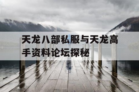 天龙八部私服与天龙高手资料论坛探秘