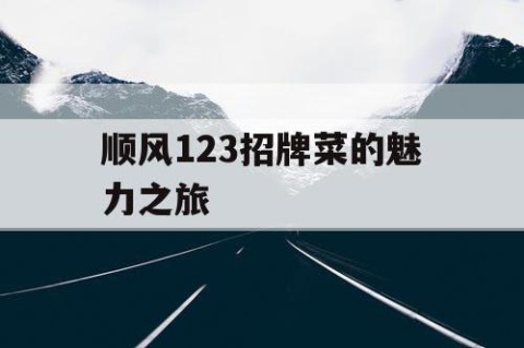 顺风123招牌菜的魅力之旅