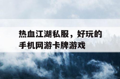 热血江湖私服,好玩的手机网游卡牌游戏