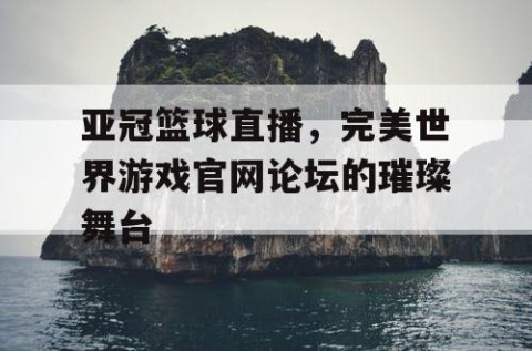 亚冠篮球直播，完美世界游戏官网论坛的璀璨舞台