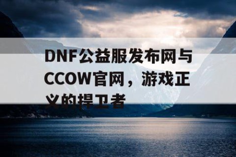 DNF公益服发布网与CCOW官网，游戏正义的捍卫者