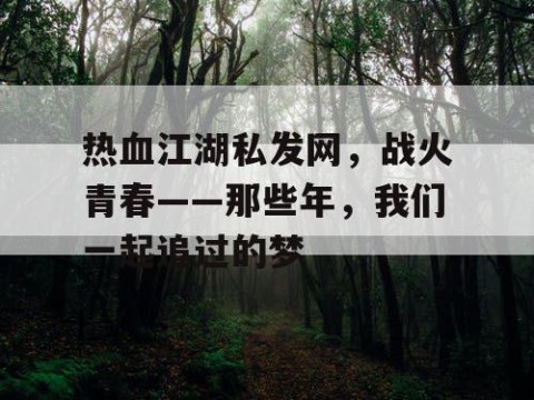 热血江湖私发网，战火青春——那些年，我们一起追过的梦