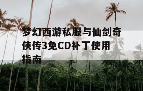 梦幻西游私服与仙剑奇侠传3免CD补丁使用指南