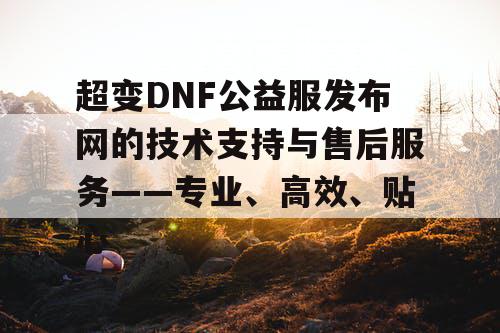 超变DNF公益服发布网的技术支持与售后服务——专业、高效、贴心