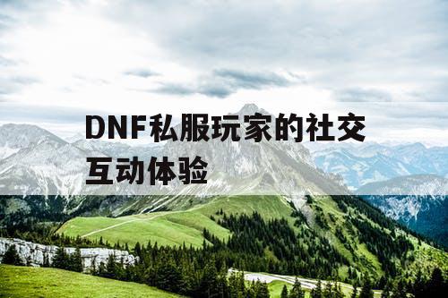 DNF私服玩家的社交互动体验