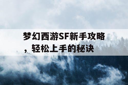 梦幻西游SF新手攻略，轻松上手的秘诀