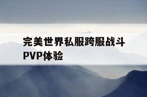 完美世界私服跨服战斗PVP体验