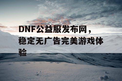 DNF公益服发布网，稳定无广告完美游戏体验