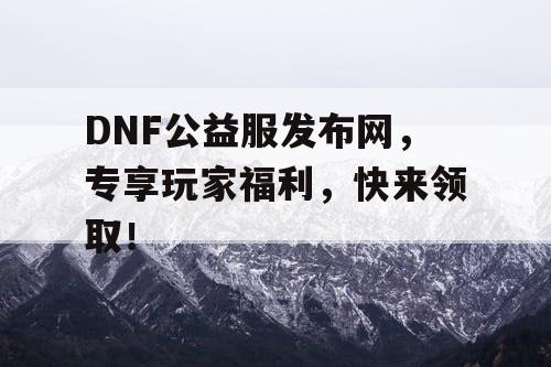 DNF公益服发布网，专享玩家福利，快来领取！