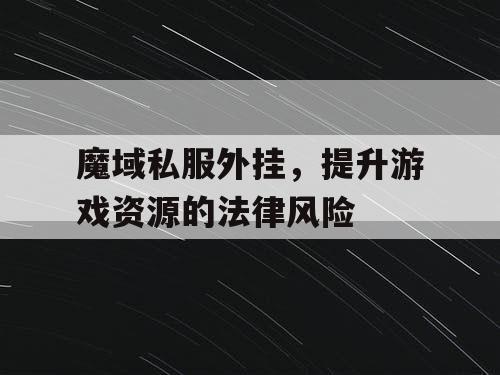 魔域私服外挂，提升游戏资源的法律风险