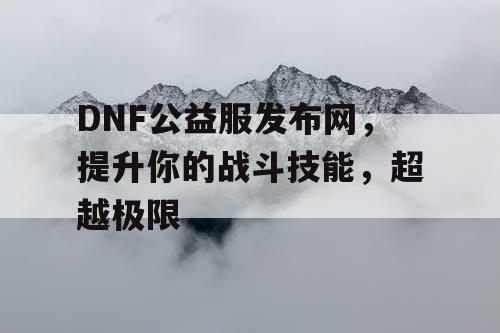 DNF公益服发布网，提升你的战斗技能，超越极限