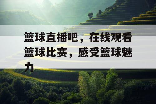 篮球直播吧，在线观看篮球比赛，感受篮球魅力