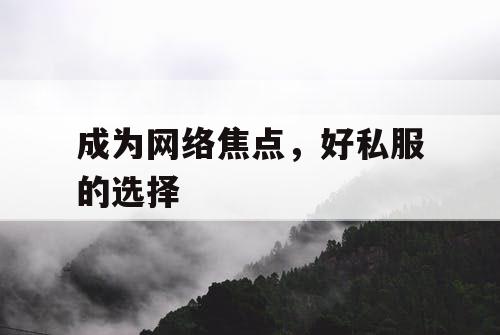 成为网络焦点，好私服的选择