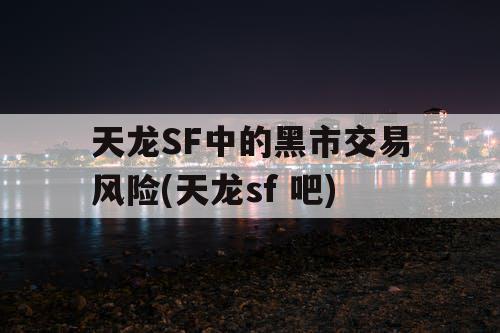 天龙SF中的黑市交易风险(天龙sf 吧)