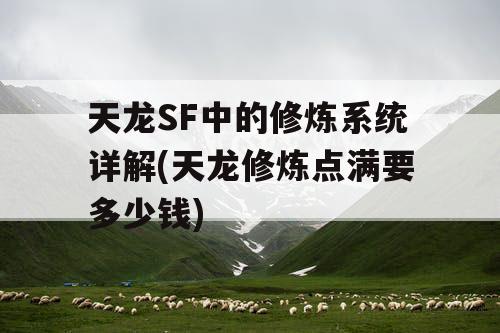 天龙SF中的修炼系统详解(天龙修炼点满要多少钱)