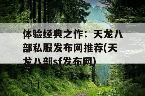 体验经典之作：天龙八部私服发布网推荐(天龙八部sf发布网)